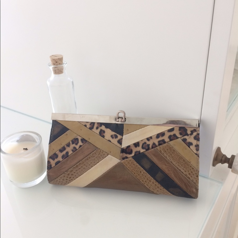 Great hand crafted animal print clutch/wallet!